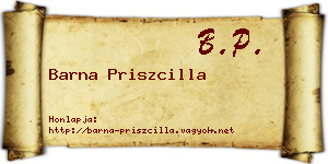 Barna Priszcilla névjegykártya